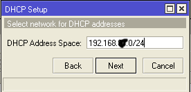 DHCP setup microtik