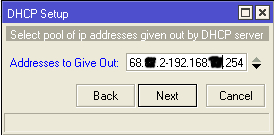address DHCP microtik